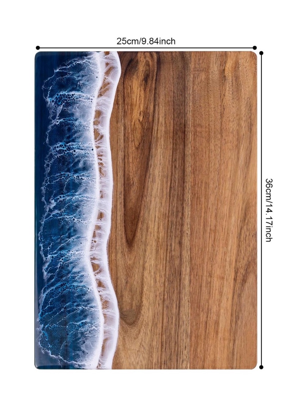 Acacia Wood Ocean Resin cutting board or Tray - Picture 3 of 3
